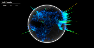 WebGL globe geographic data visualisation - world population